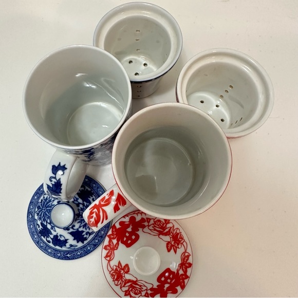 Loose Leaf Tea Cups with Strainer & Lid (2) - Picture 3 of 6